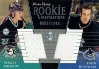 2002-03 Upper Deck Rookie Update #150B Alexei Smirnov RC / Todd Bertuzzi
