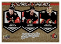 2023-24 Upper Deck MVP Alternate Threads Gold #AT19 Thomas Chabot / Anton Forsberg / Brady Tkachuk