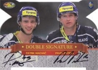 2013-14 Czech OFS Plus Double Signature White Die-Cuts #DS4 Patrik Macha / Pavel Patera