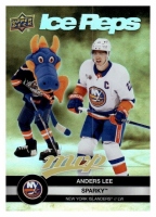 2023-24 Upper Deck MVP Ice Reps Gold #IR12 Anders Lee / Sparky The Dragon