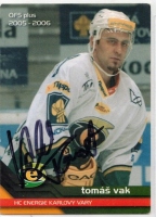 2005-06 Czech OFS #286 Tom Vak + originln podpis