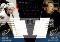 2002-03 Upper Deck Rookie Update #154B Steve Eminger RC / Sergei Gonchar /400*