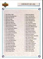 1991-92 Upper Deck #500 Checklist 401-500