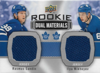 2019-20 Upper Deck Rookie Dual Materials #RDMSM Rasmus Sandin / Ilya Mikheyev B