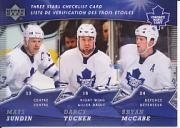 2007-08 McDonald's Upper Deck Three Stars Checklists #CL2 Mats Sundin / Darcy Tucker / Bryan McCabe