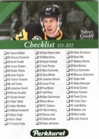 2017-18 Parkhurst #200 Checklist Card