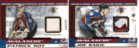 2001-02 Vanguard Patches #10 Patrick Roy / Joe Sakic