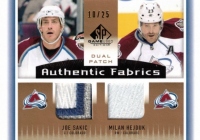 2013-14 SP Game Used Authentic Fabrics Dual Patches #AF2SH Joe Sakic / Milan Hejduk