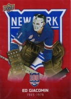 2025-26 Upper Deck New York Rangers Centennial Box Set Red #12 Ed Giacomin