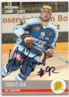 2004-05 Czech OFS #261 Tom Vak + originln podpis 