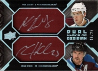 2008-09 UD Black Marks of Obsidian Autographs Patches Duals #MO2HS Paul Stastny / Milan Hejduk