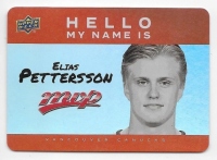 2025-26 Upper Deck MVP Hello My Name Is Stickers #HNI12 Elias Pettersson