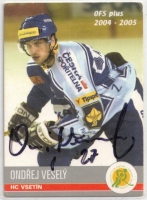 2004-05 Czech OFS #268 Ondej Vesel + originln podpis 