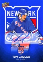 2025-26 Upper Deck New York Rangers Centennial Autographs Blue #23 Tom Laidlaw