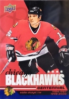 2025-26 Upper Deck Chicago Blackhawks Centennial Windy City Blue #63 Eddie Olczyk